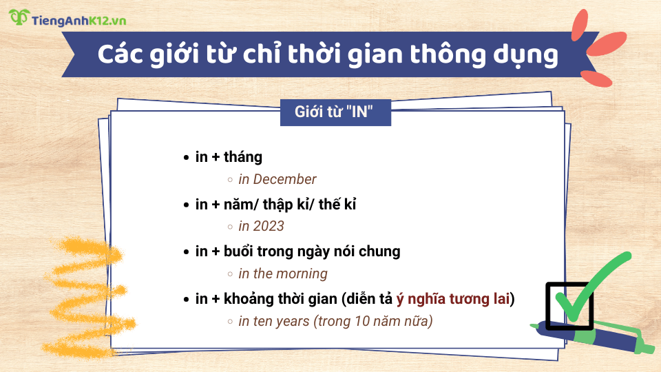Giới từ chỉ thời gian